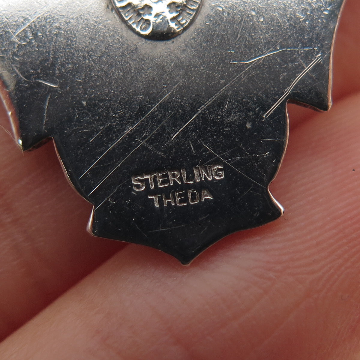 THEDA 925 Sterling Silver Antique Art Deco 4-Way Religious Medal Pendant