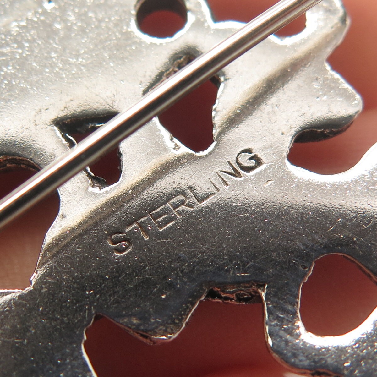 925 Sterling Silver Vintage Modernist Pin Brooch