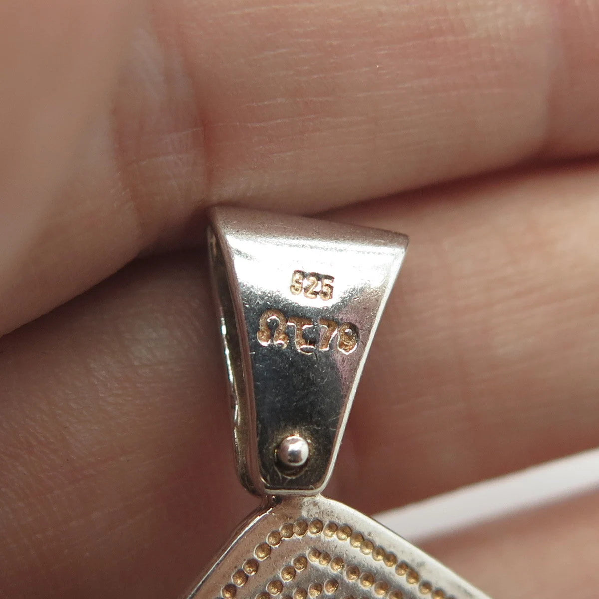 925 Sterling Silver Vintage 1979 Omega Tau Spiral Pendant