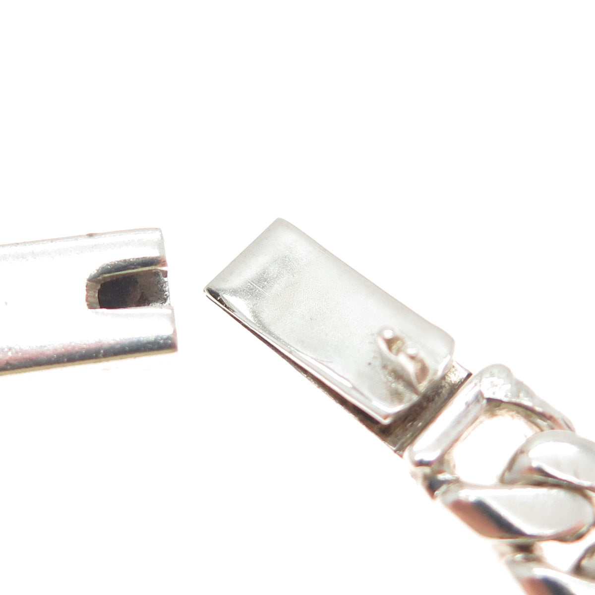 925 Sterling Silver Vintage Mexico Cuban Link Bracelet 7.5"