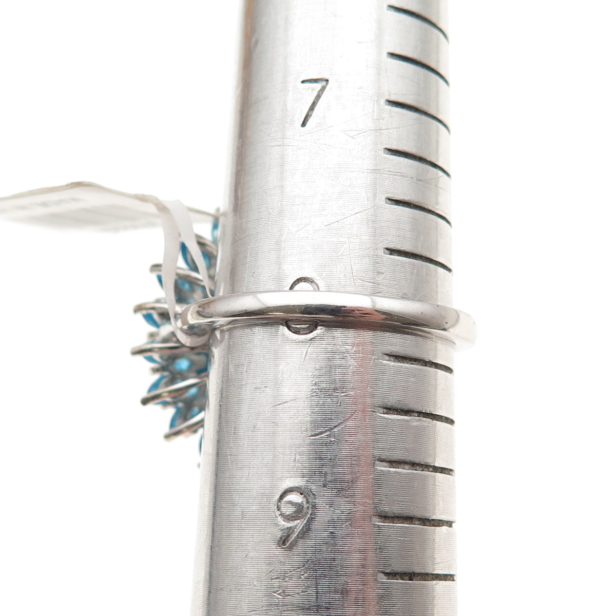 D'Joy 925 Sterling Silver Real Sleeping Beauty Turquoise & Apatite Ring Size 8