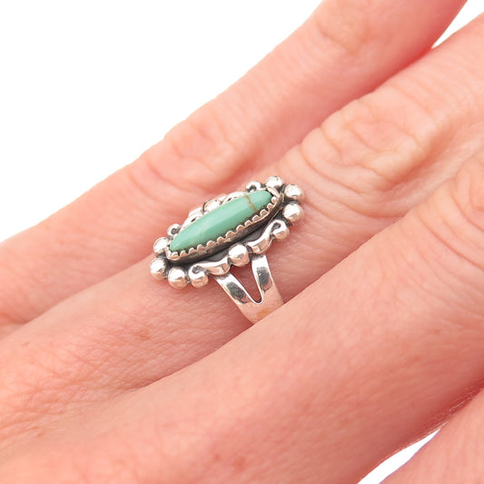 Bell Trading Post Old Pawn 925 Sterling Silver Vintage Turquoise Ring Size 5.75
