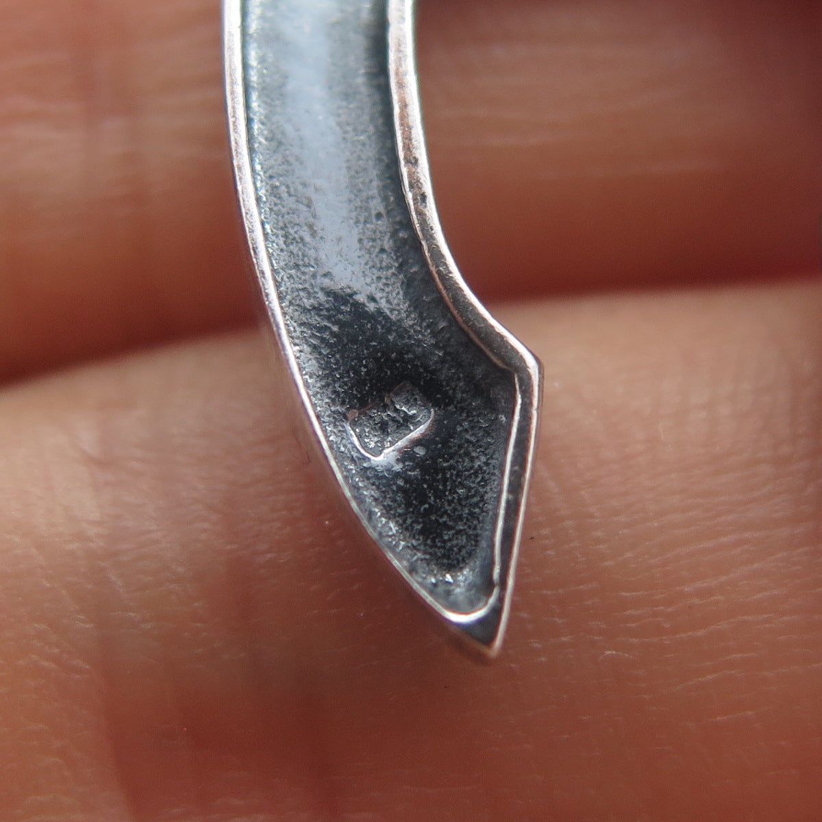 925 Sterling Silver Vintage Chai Judaica Oxidized Charm Pendant