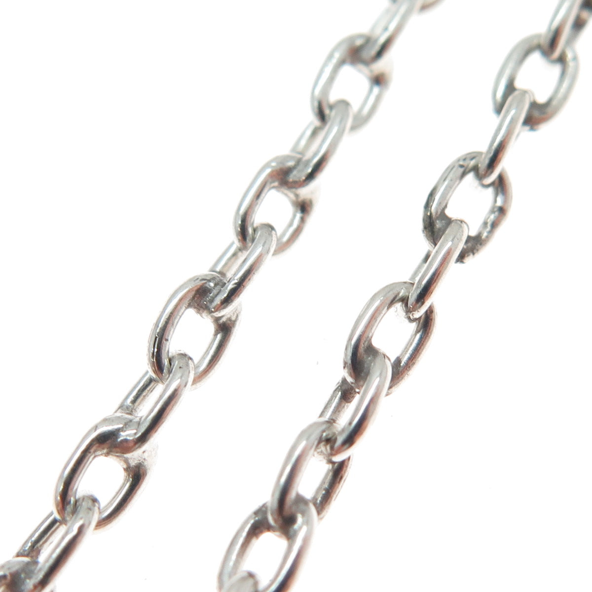 950 Silver Vintage Ornate Cross Oxidized Cable Chain Necklace 28"