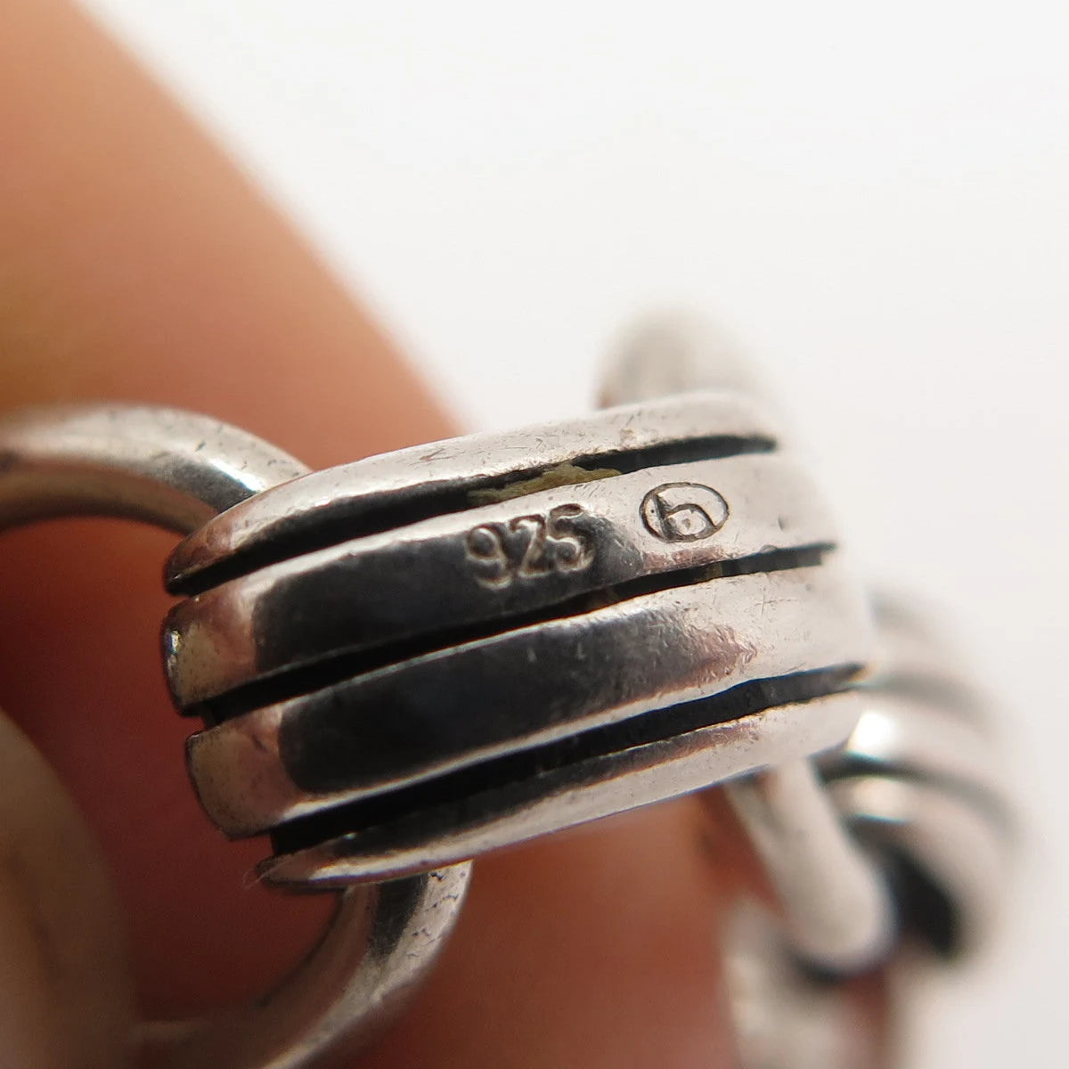 925 Sterling Silver Vintage Rolo Link Bracelet 7"