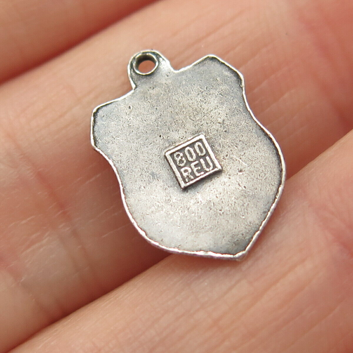 800 Silver Vintage REU Enamel "Oberammergau" Coat of Arms Charm Pendant