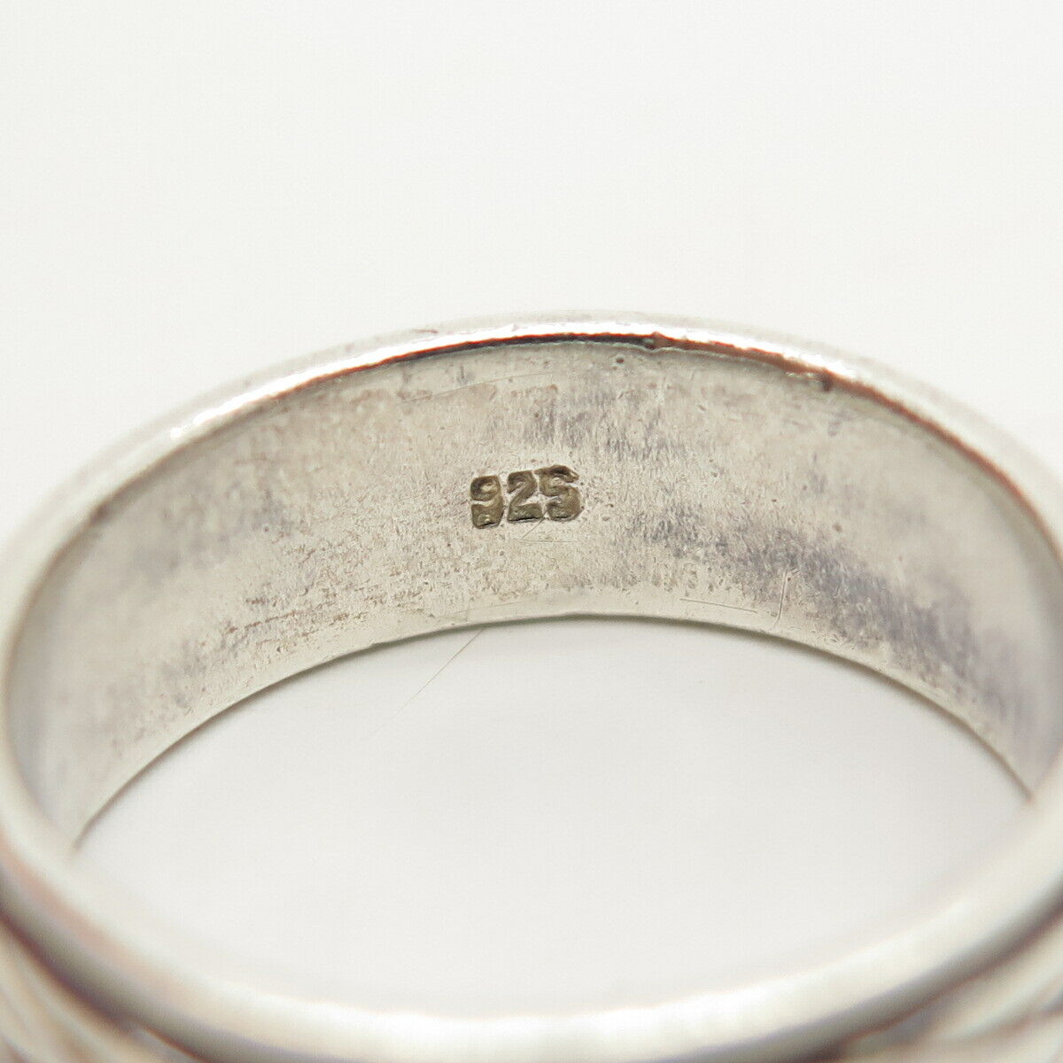 925 Sterling Silver Vintage Woven Rotating Band Ring Size 10 1/4