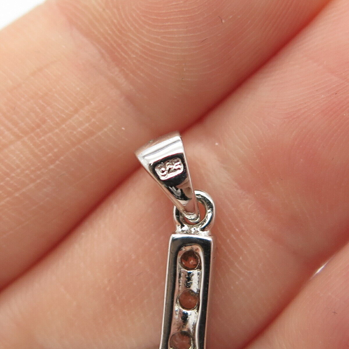 925 Sterling Silver C Z Cross Religious Pendant