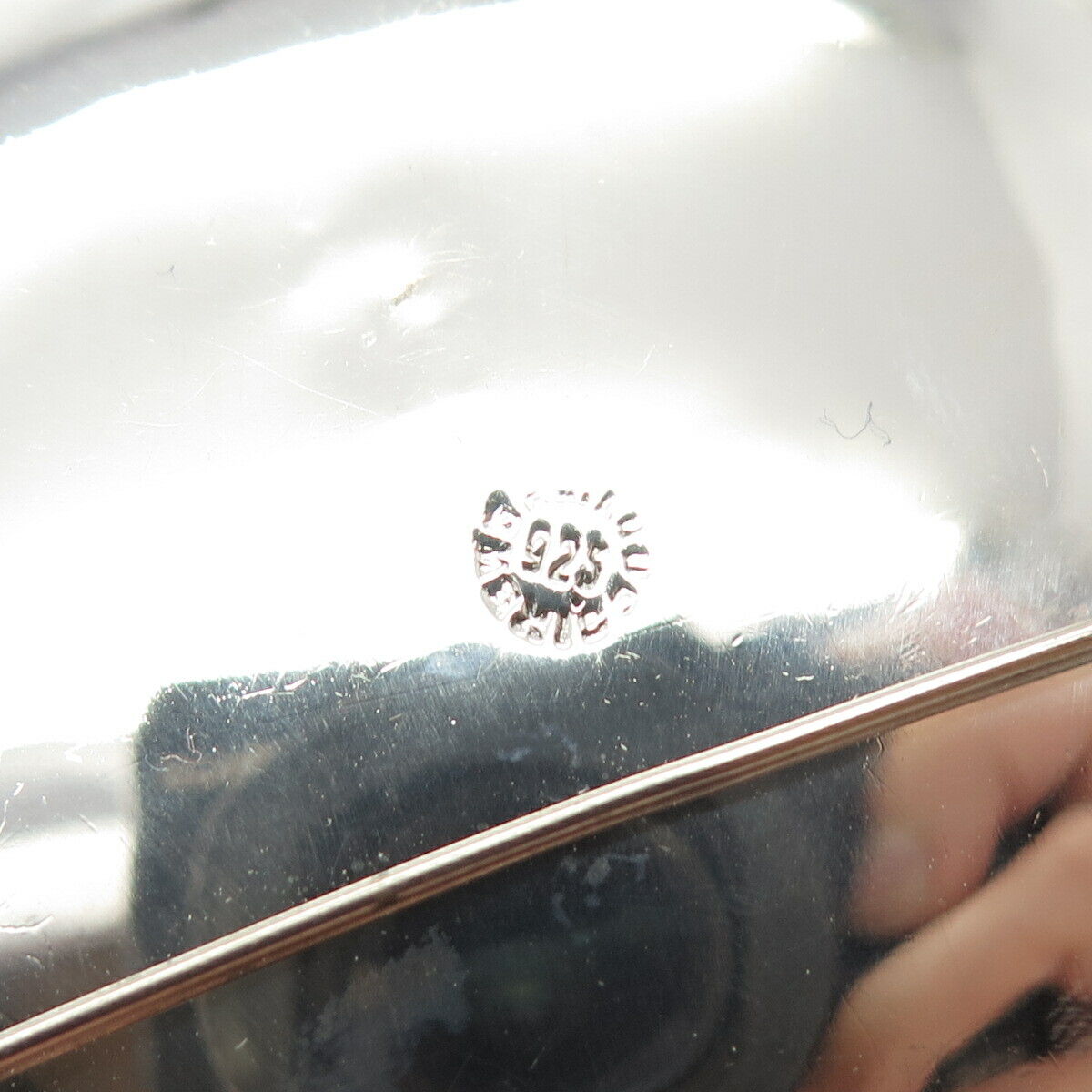 925 Sterling Silver Vintage Mexico Tribal Cutout Pin Brooch / Pendant