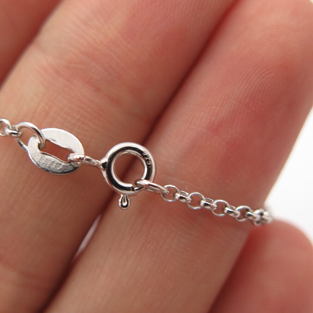 925 Sterling Silver Italy Rolo Chain Necklace 17"