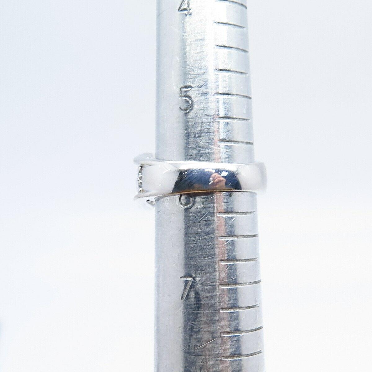 925 Sterling Silver Princess-Cut C Z Ring Size 5.75