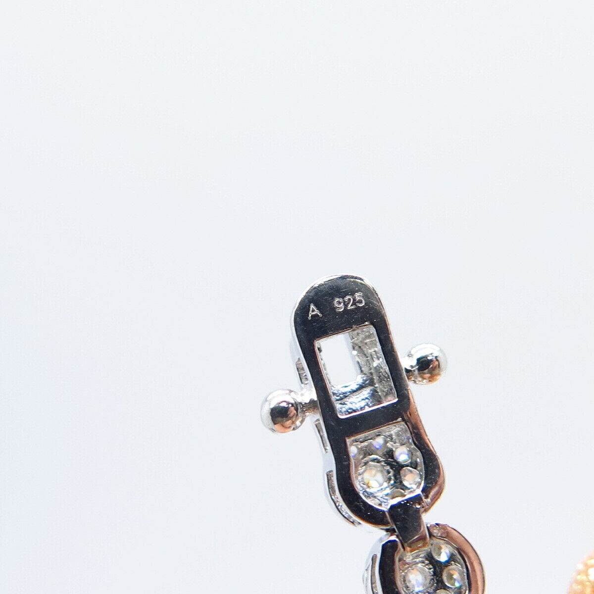 925 Sterling Silver C Z Tennis Link Bracelet 6.75"