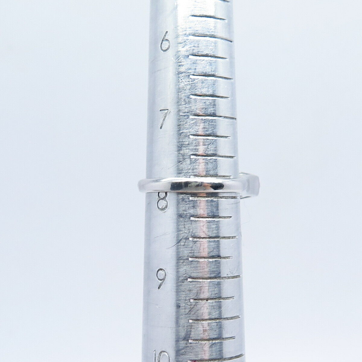 925 Sterling Silver Pave C Z Bar Ring Size 7.75