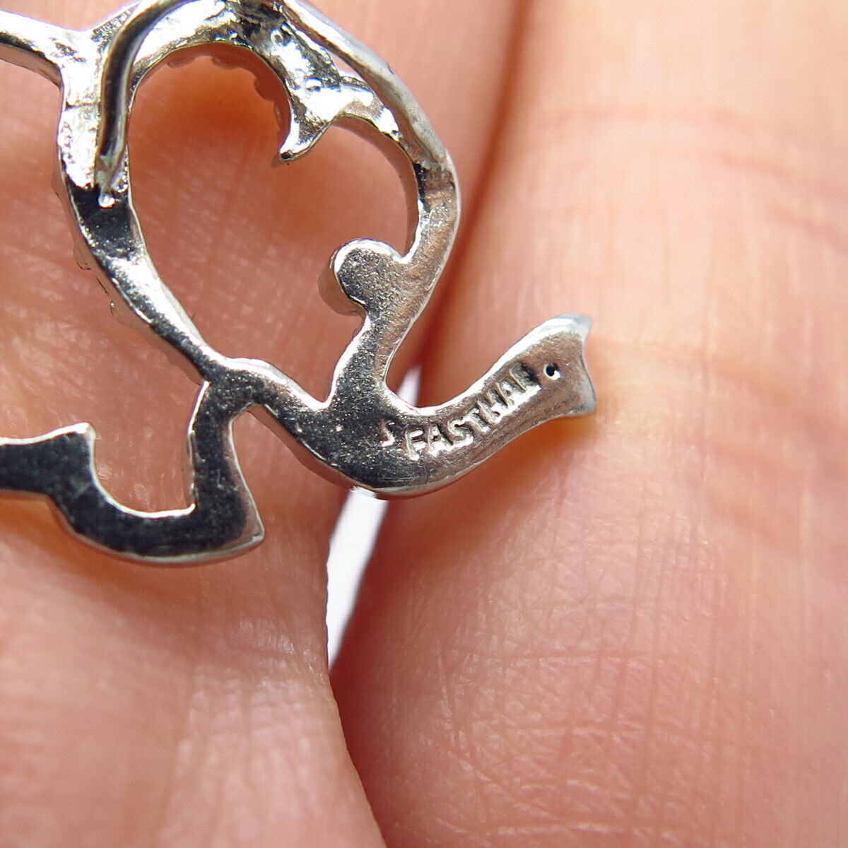 925 Sterling Silver Real Melanite Gem Elephant For Good Luck Slide Pendant