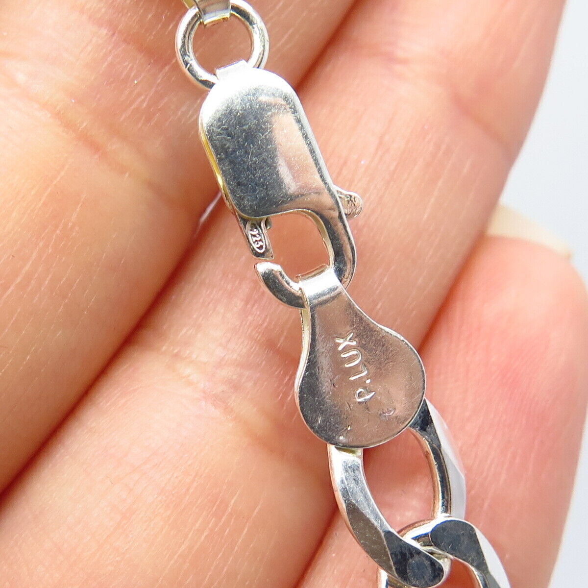 925 Sterling Silver Italy P.Lux Cuban Chain Necklace 20"