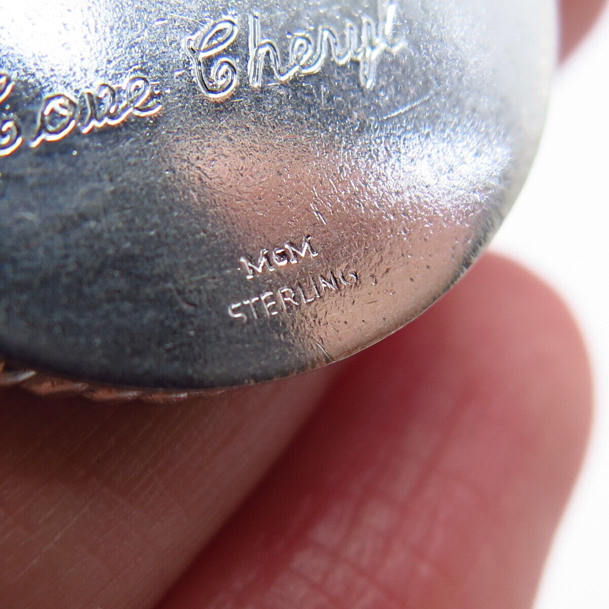 925 Sterling Silver Vintage "Happy Birthday" Pendant