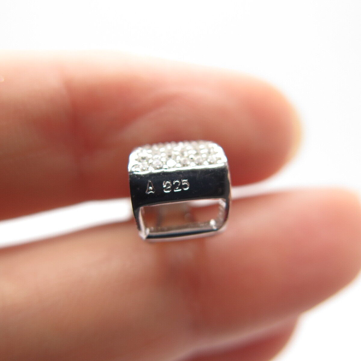 925 Sterling Silver C Z Hand Holding Cross Religious Pendant