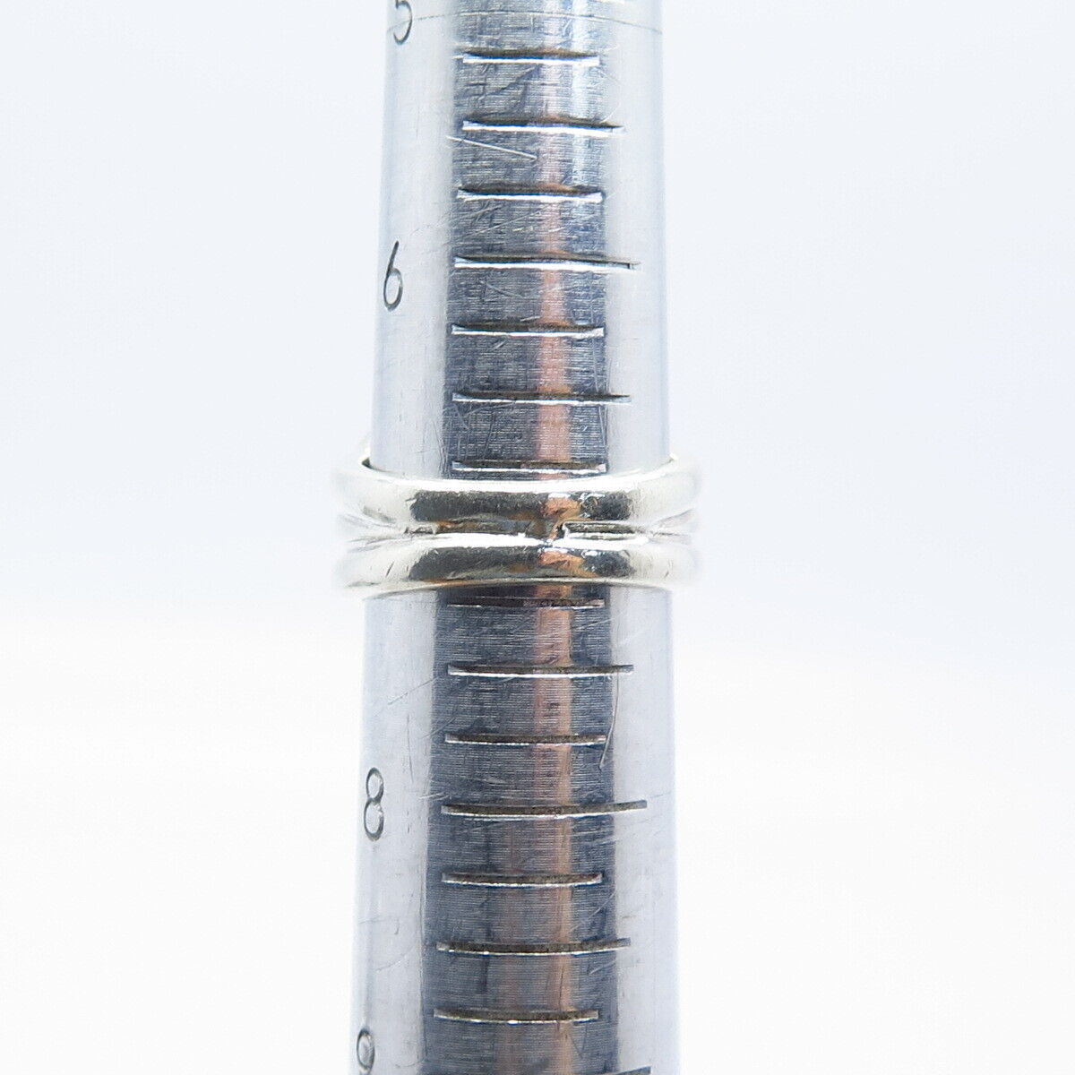 925 Sterling Silver / 14K Gold Vintage Knot Ribbed Ring Size 7.25