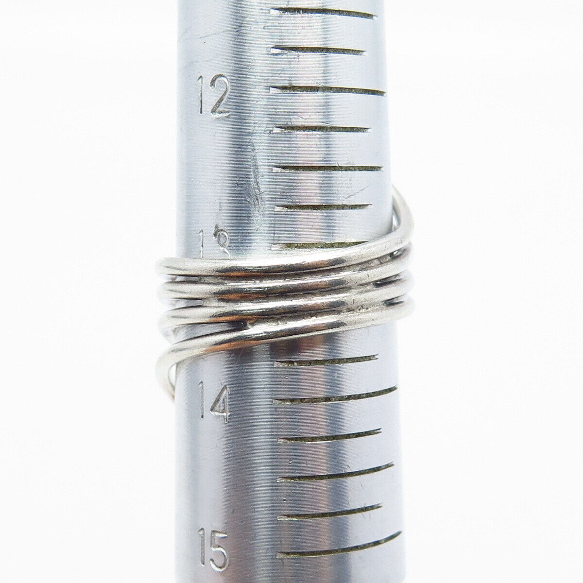 925 Sterling Silver Vintage Modernist Statement Ring Size 13.75