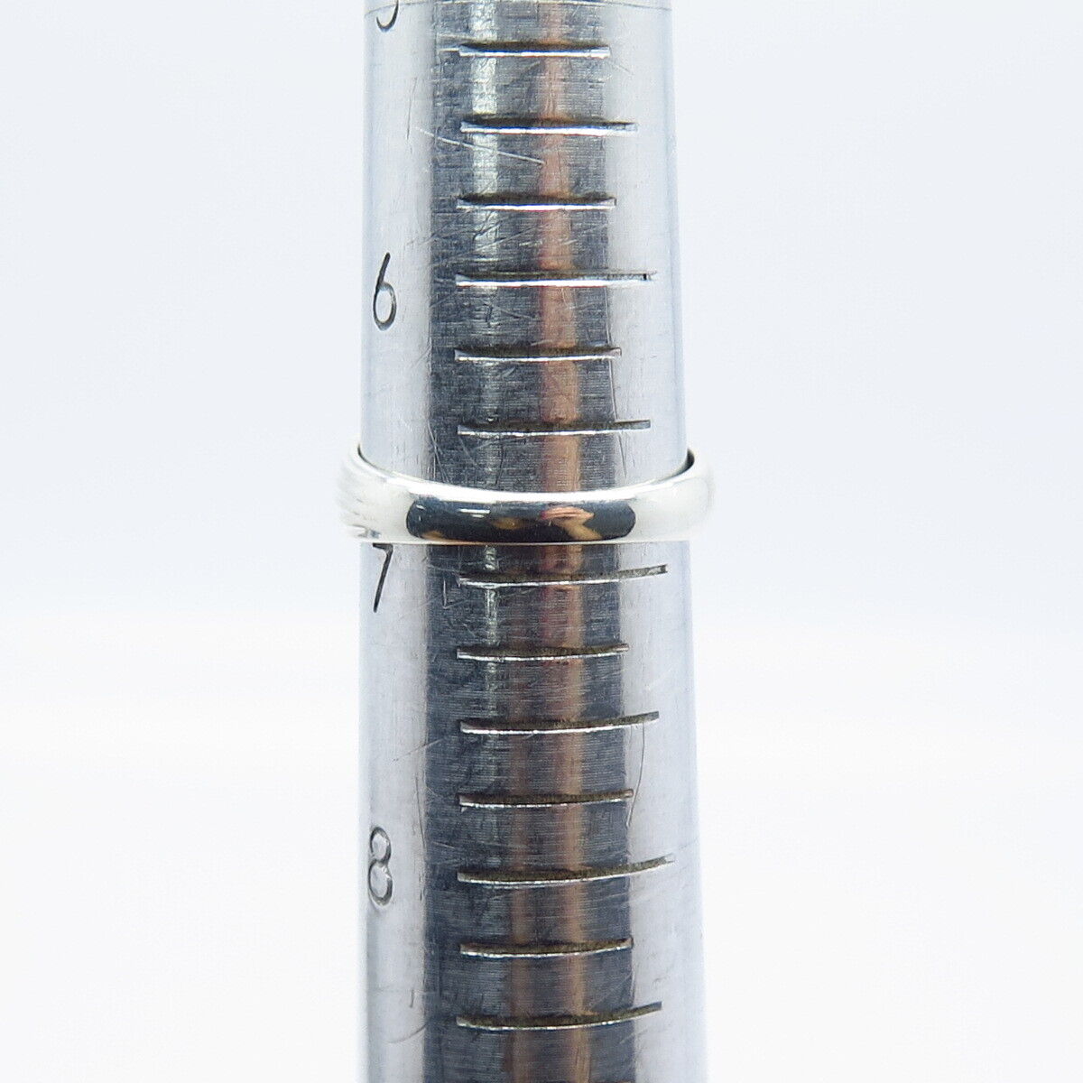 925 Sterling Silver Vintage Ribbed Ring Size 7