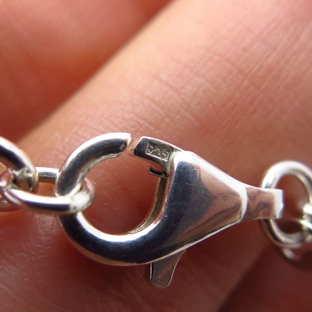 925 Sterling Silver Figaro Chain Necklace 34"