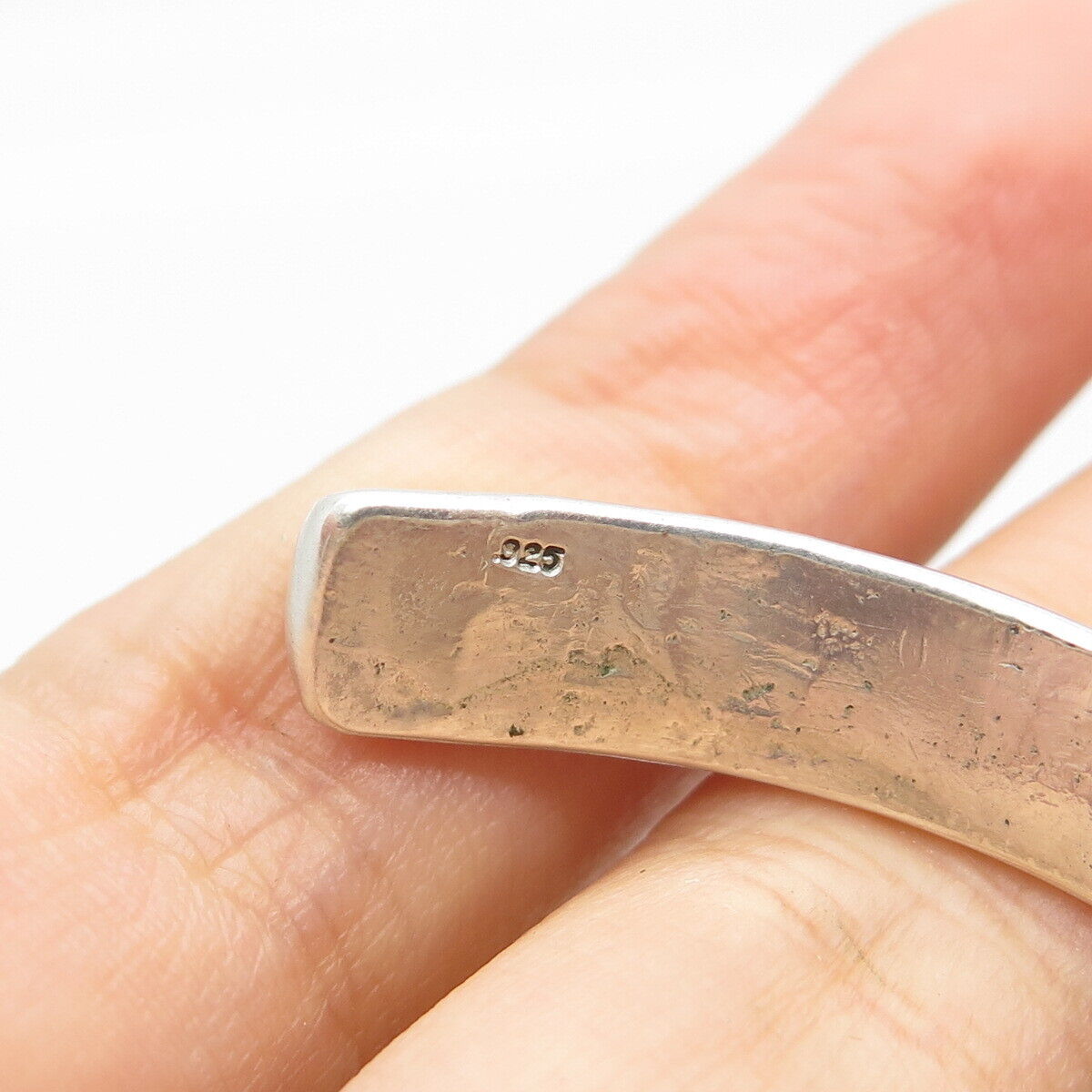 925 Sterling Silver Vintage Ethnic Cuff Bracelet 6"