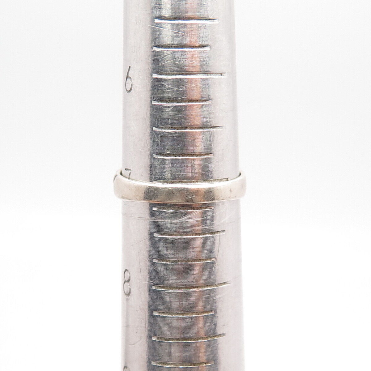 925 Sterling Silver Vintage Ribbed Crossover Ring Size 7.25