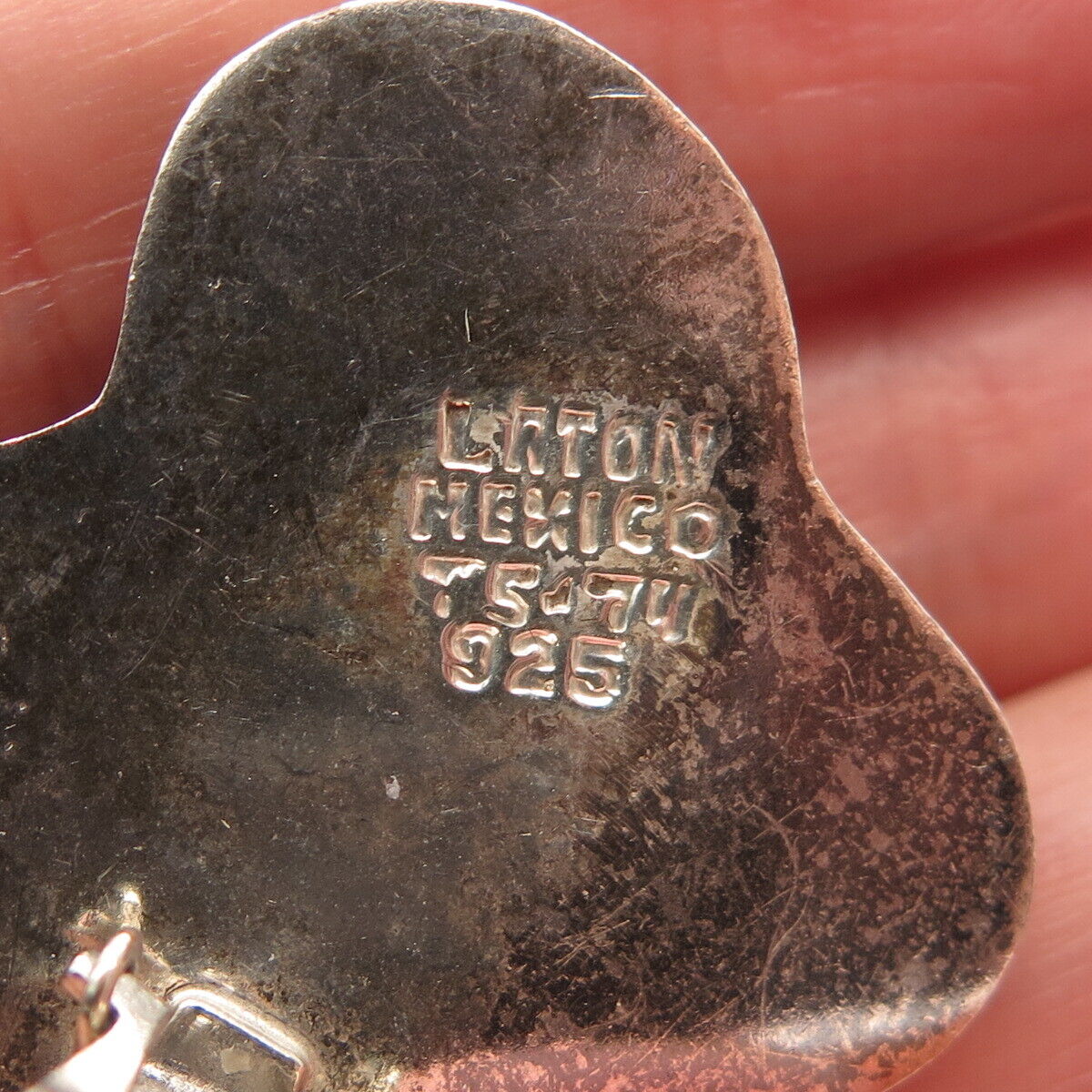 925 Sterling Silver 2-Tone Vintage Mexico Modernist Clip On Earrings