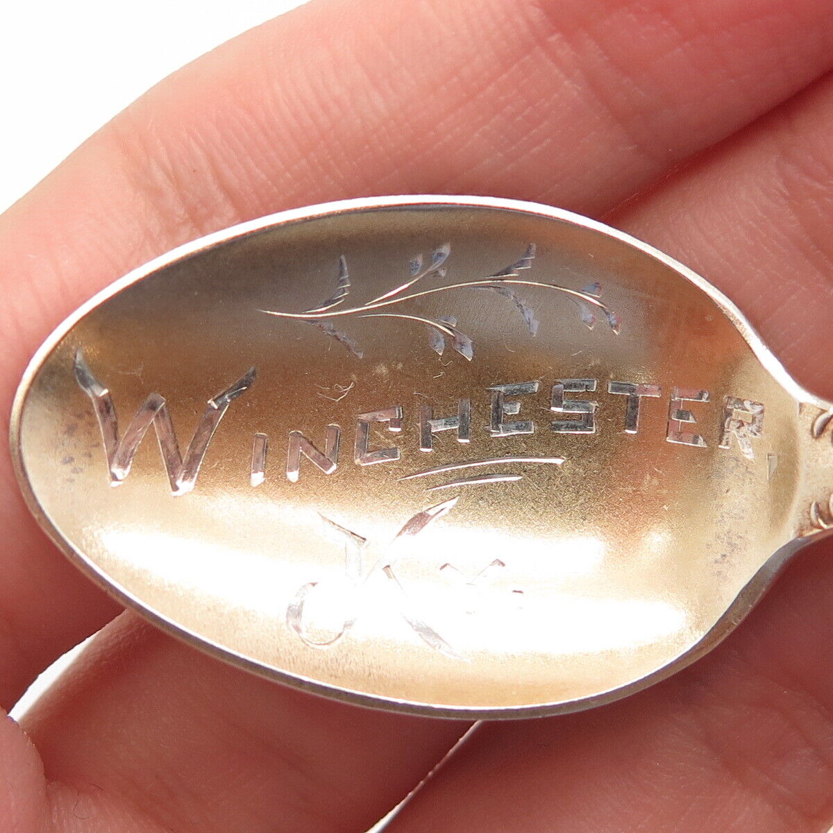 925 Sterling Silver 2-Tone Vintage "Winchester / Kentucky" Ornate Spoon