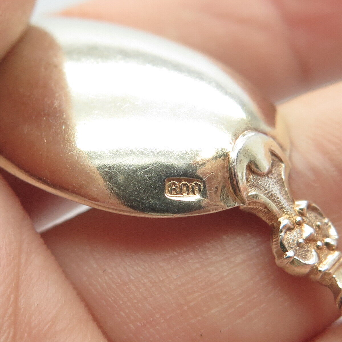 800 Silver Antique Demitasse Tribal God Spoon