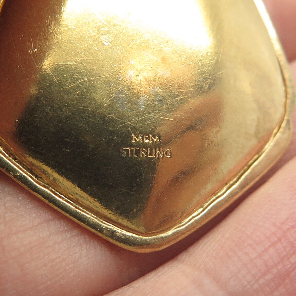 925 Sterling Silver Gold Plated Vintage McM Boy & Girl Pendant