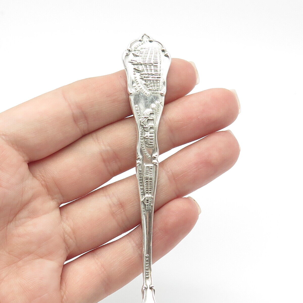 925 Sterling Silver Antique "Austin M. E. Church Chicago" States & Cities Spoon