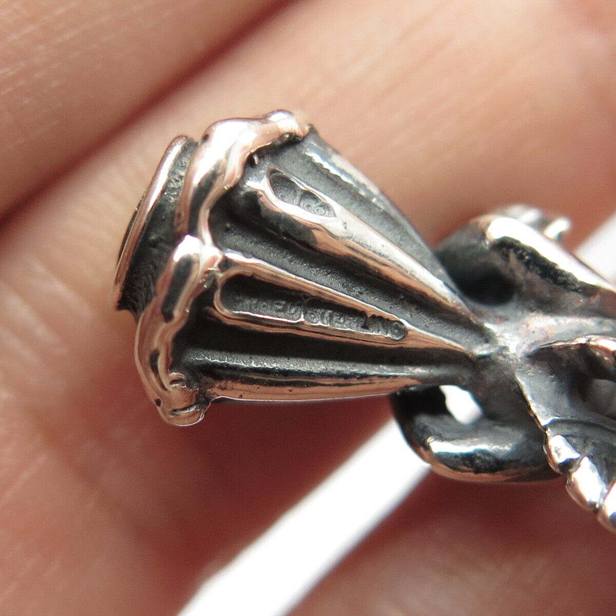 925 Sterling Silver Vintage "April" Girl w/Wings Pendant