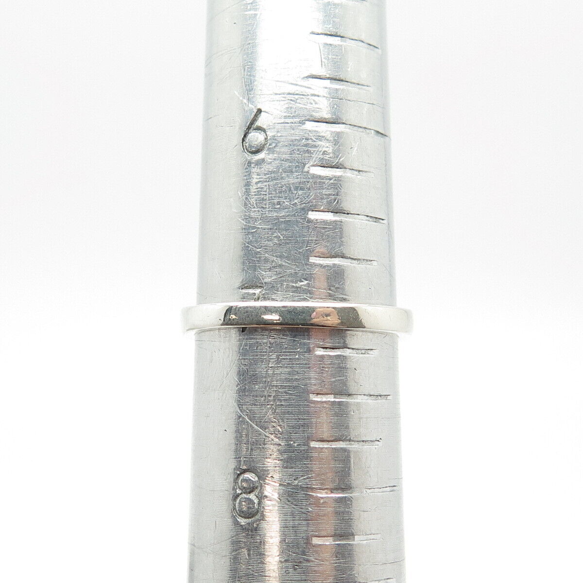 925 Sterling Silver AT C Z Round Ring Size 7