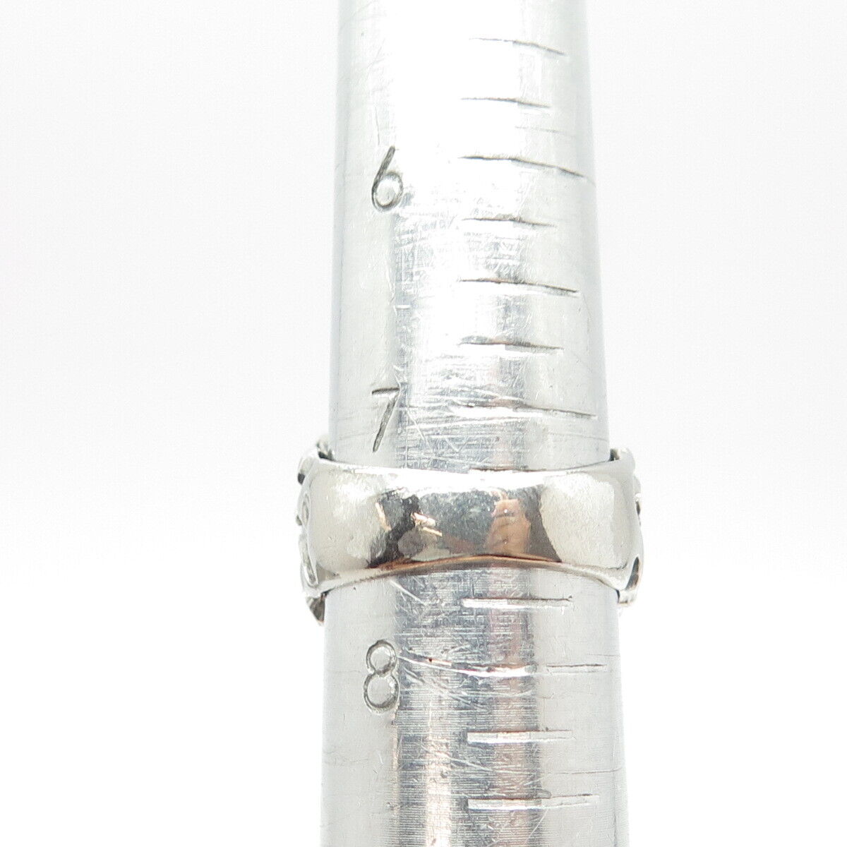 925 Sterling Silver Vintage Modernist Ring Size 7.75