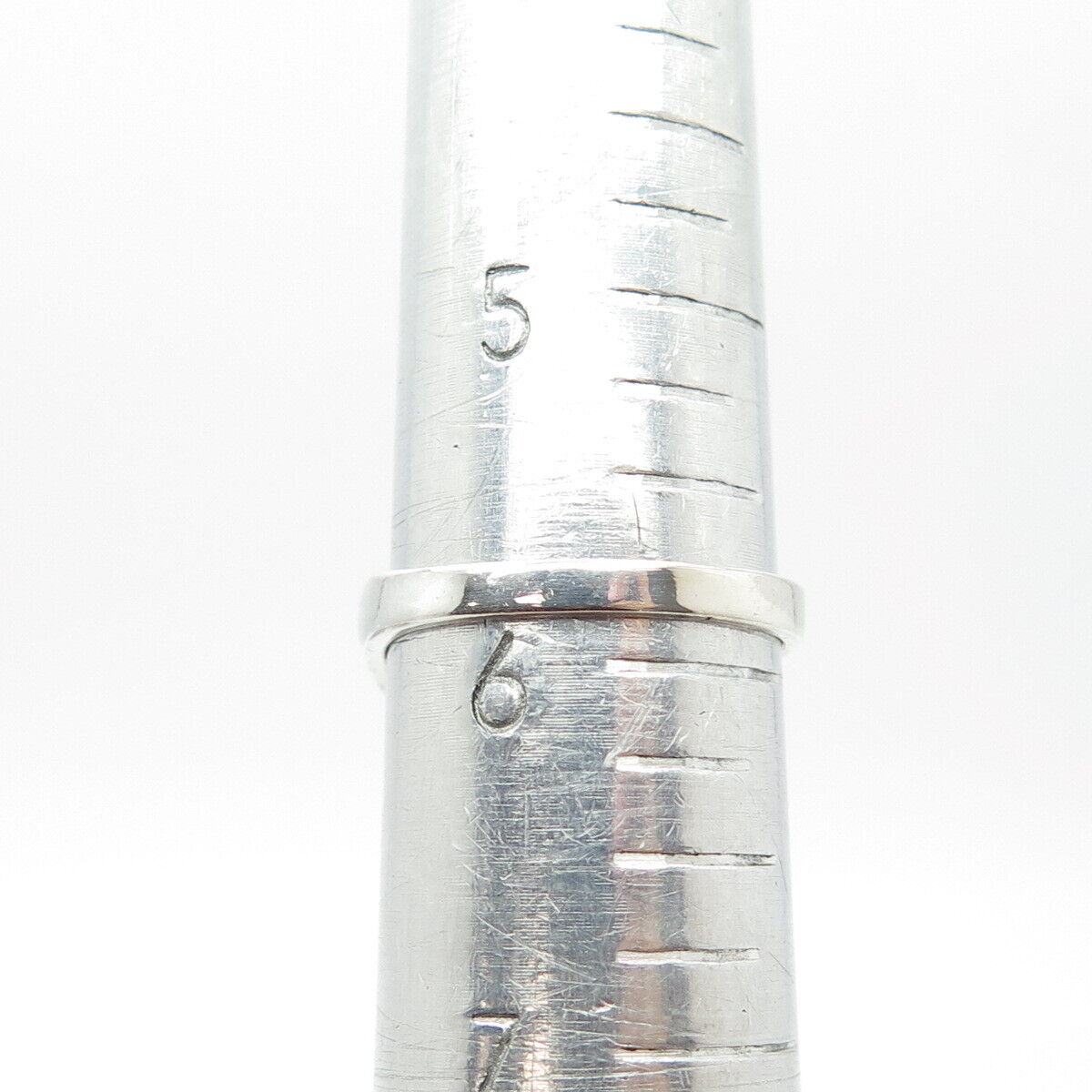 925 Sterling Silver Vintage Ribbed Ring Size 6