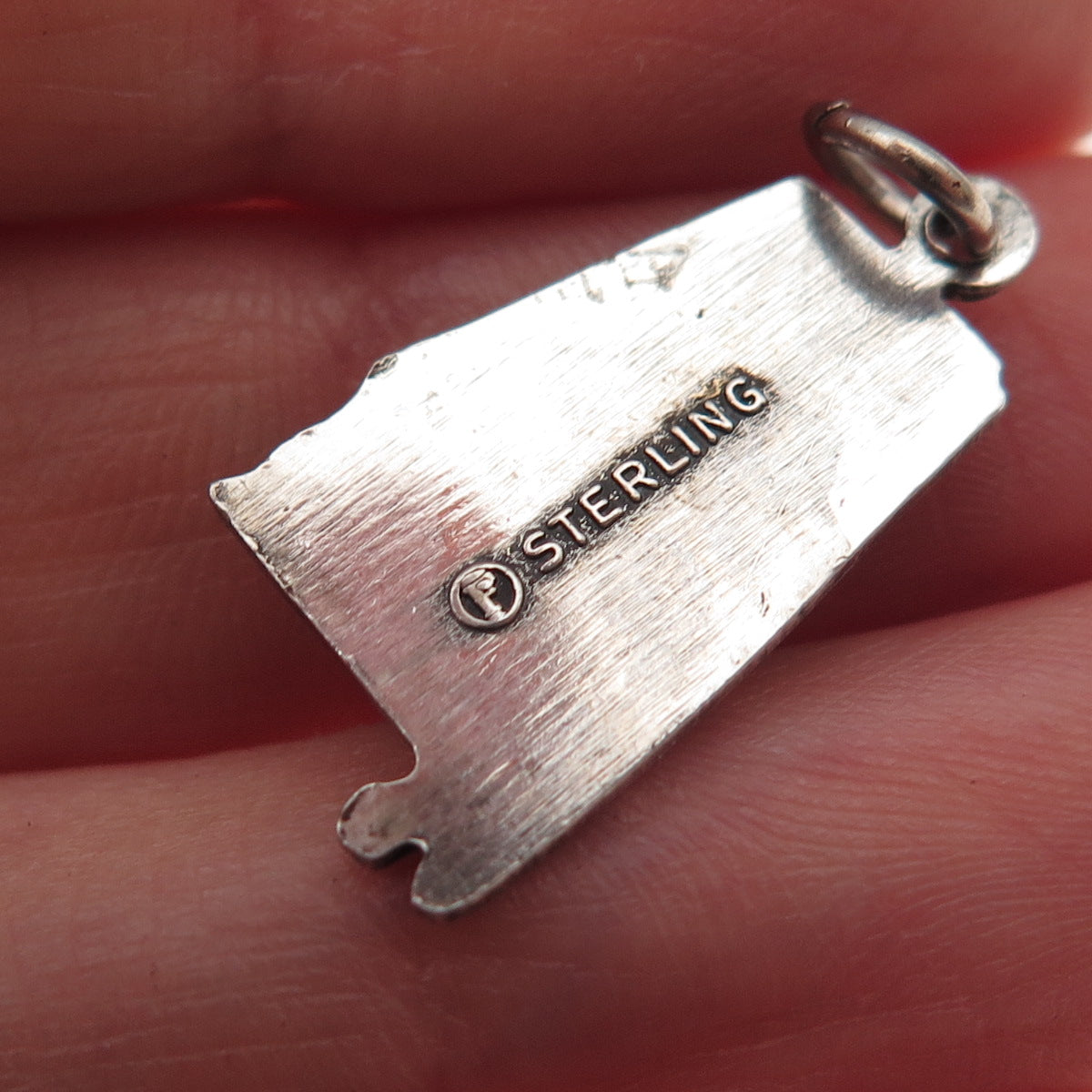 French & Franklin 925 Sterling Silver Vintage Alabama State Map Charm Pendant
