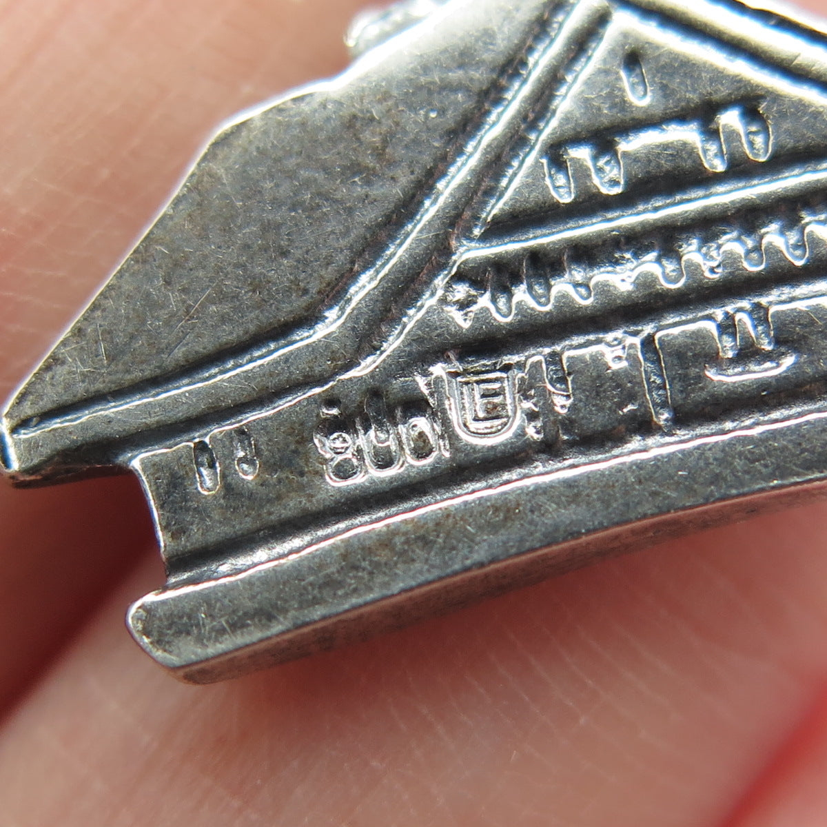 800 Silver Vintage Italy Cabin Charm Pendant