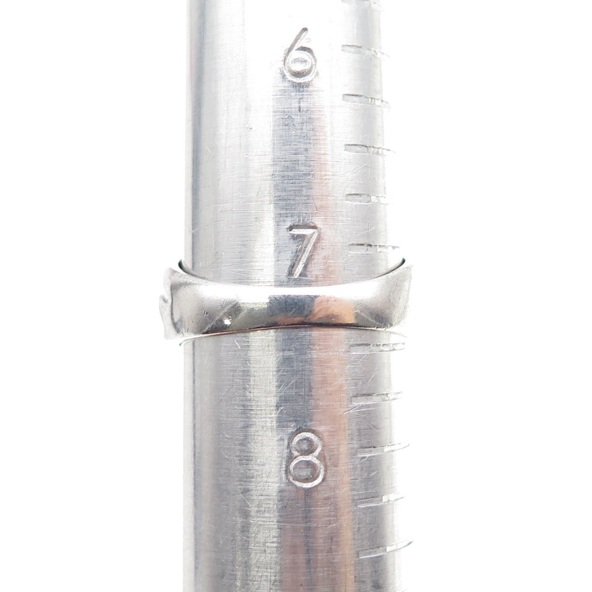 CHAPAL ZENRAY Sterling Silver Vintage Modernist Ribbed Oxidized Ring Size 7.5
