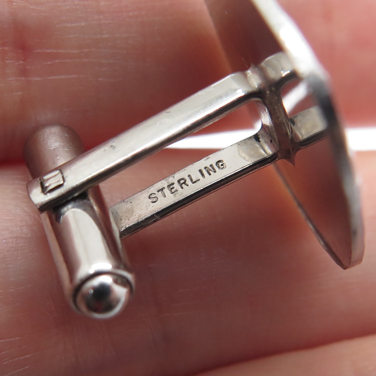 925 Sterling Silver Vintage Diamond-Cut Floral Cufflinks