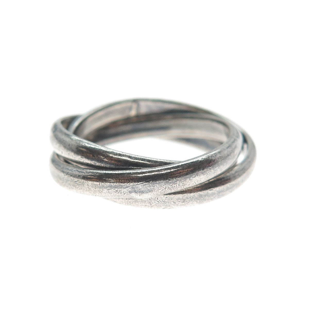 925 Sterling Silver Vintage Mexico Trinity Interlocked Band Ring Size 7.25
