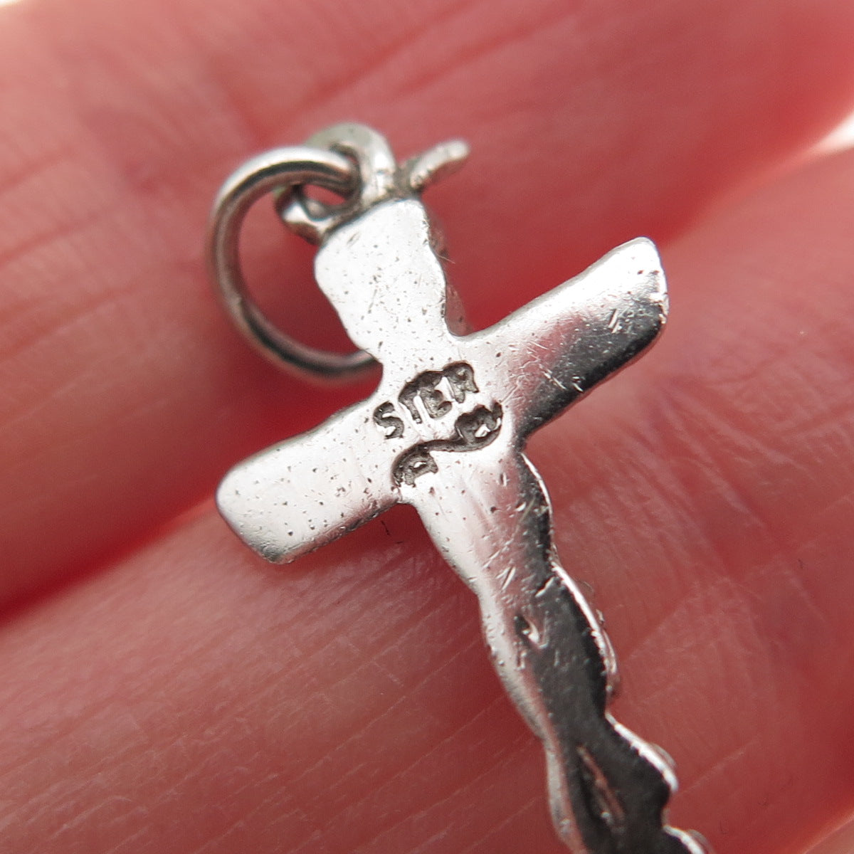 Old Pawn 925 Sterling Silver Vintage Southwestern Totem Pole Mini Charm Pendant