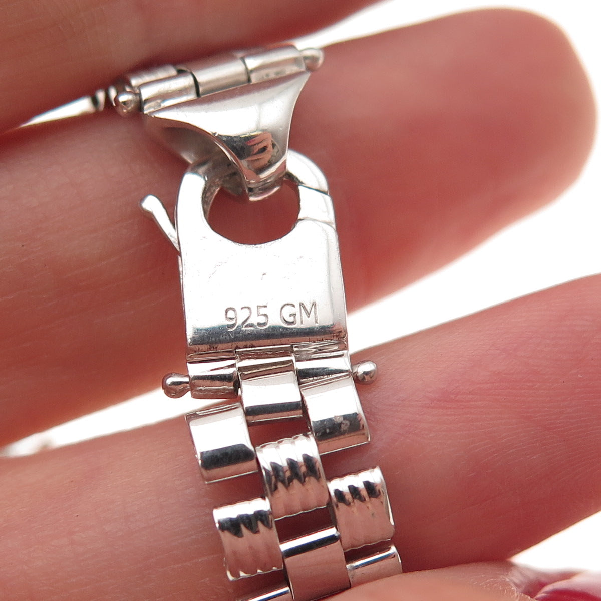 925 Sterling Silver Watch Band Link Bracelet 8.75"