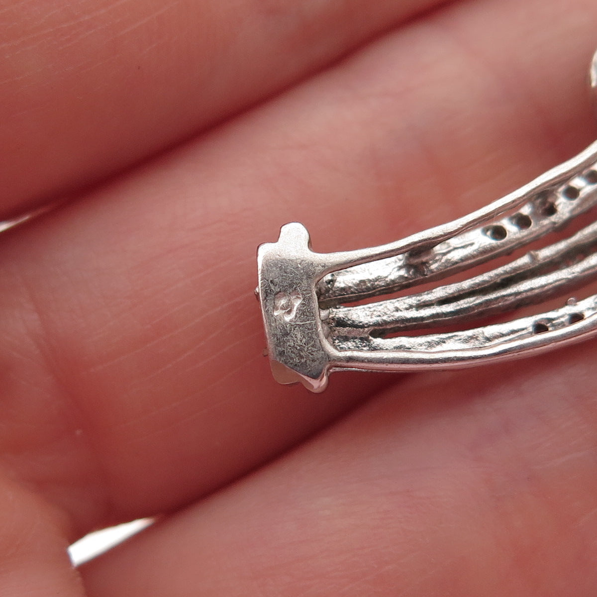 925 Sterling Real Round & Emerald-Cut Diamond Infinity Centerpiece Pendant