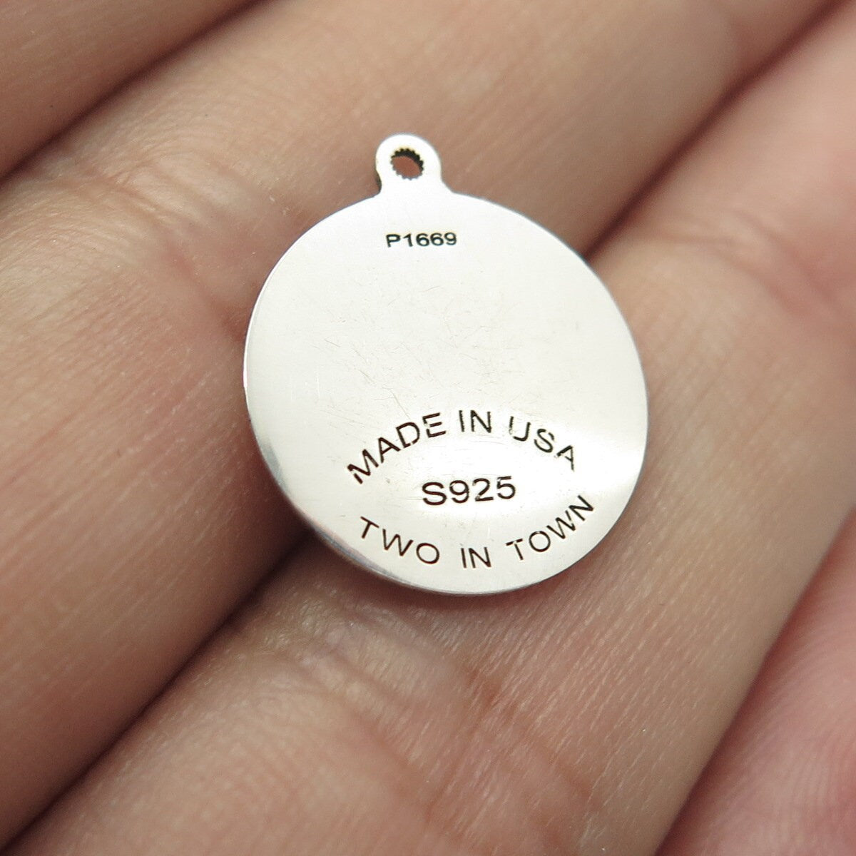 925 Sterling Silver USA Two In Town Wild Cat Charm Pendant