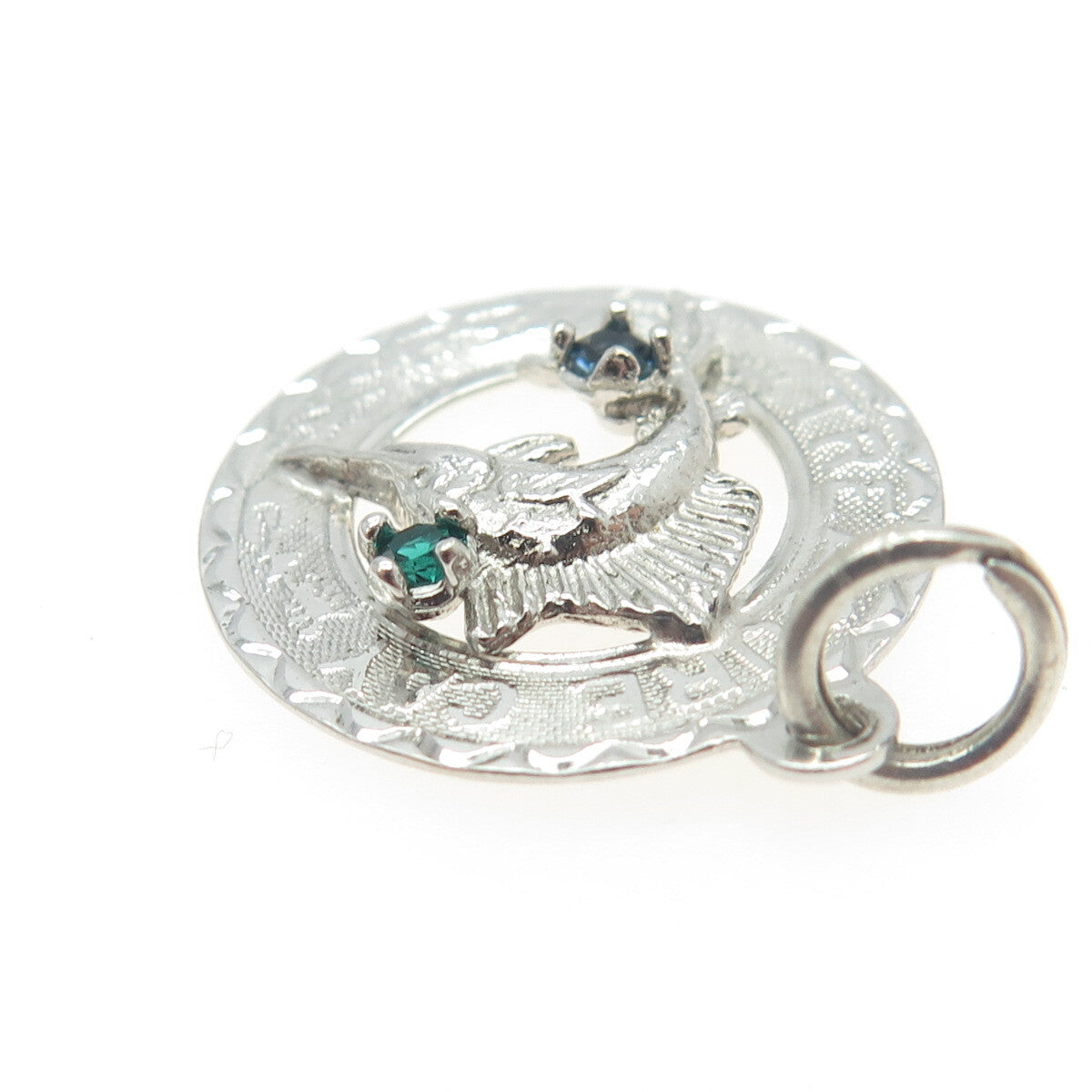 CREA Sterling Silver Antique Art Deco Rhinestone Treasure Cay Bahamas Pendant