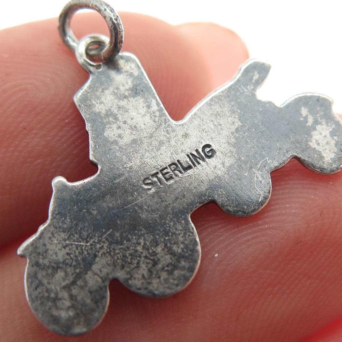925 Sterling Silver Vintage Retro Car Oxidized Minimalist Charm Pendant