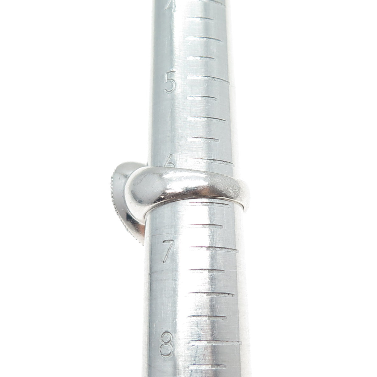 925 Sterling Silver Round-Cut Black & White C Z Heart Ring Size 6.5