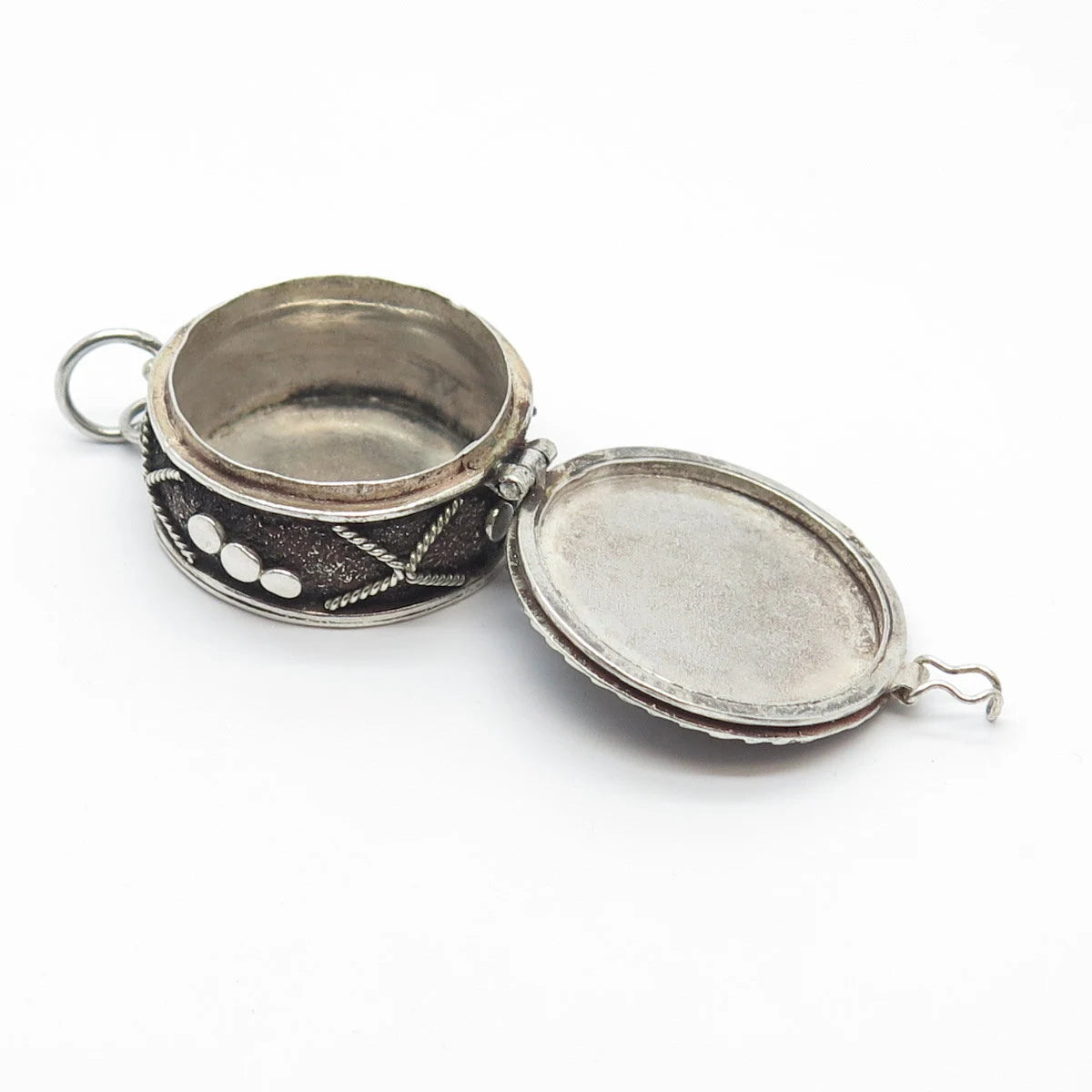 925 Sterling Silver Vintage Ornate Locket Pendant
