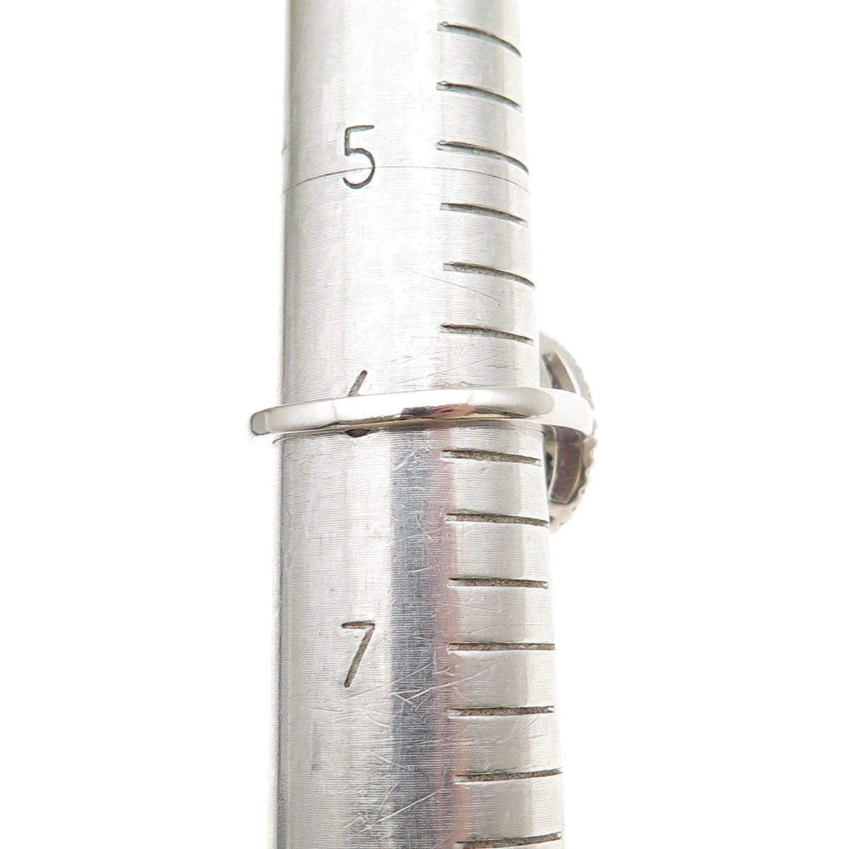 925 Sterling Silver Vintage Lab-Created Ruby & C Z Bohemian Ring Size 6